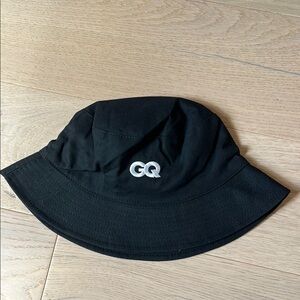 GQ Black Bucket Hat with Embroidered Logo